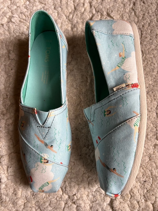 Toms Shoes - TOMS Blue Glow Swimmers Alpargata Slip On Canvas Shoes Women's 8.5